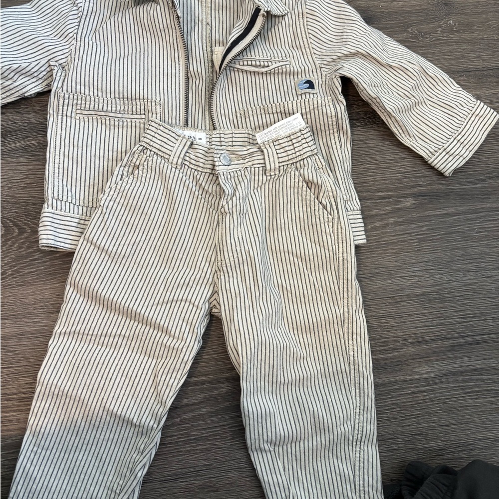 Zara Kids Striped Jeans - Black and White